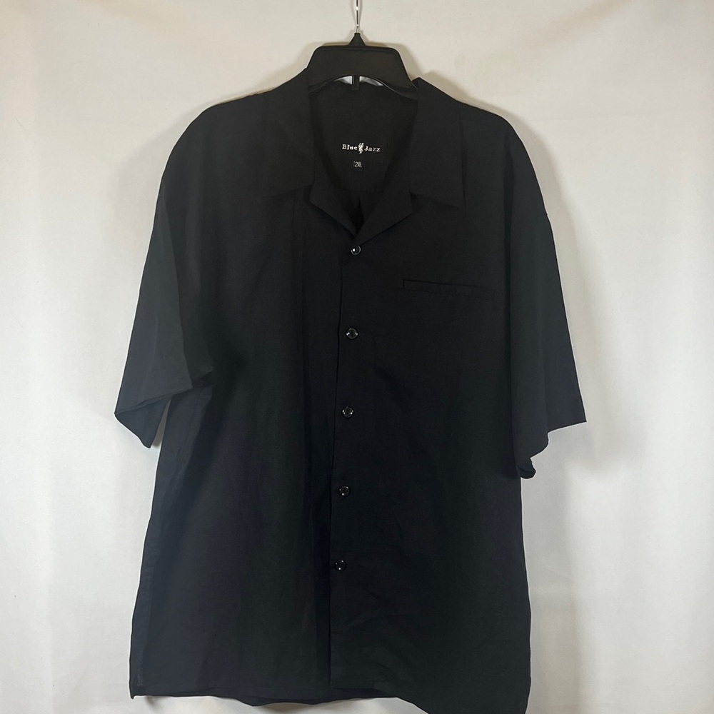 Blue Jazz 100% Linen Men's Short Sleeve Camp Shirt Size 2XL